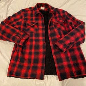 Levi Men’s Sherpa Lined Red Flannel